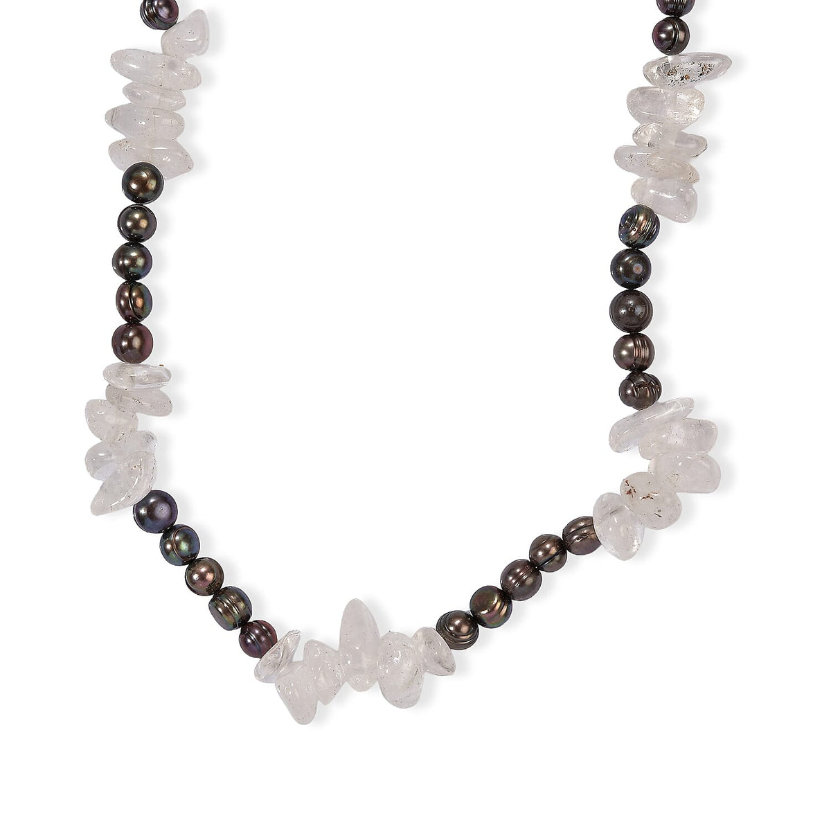 EverTrue Peacock Pearl, Austrian Crystal Necklace (18 Inches) in Platinum Bond