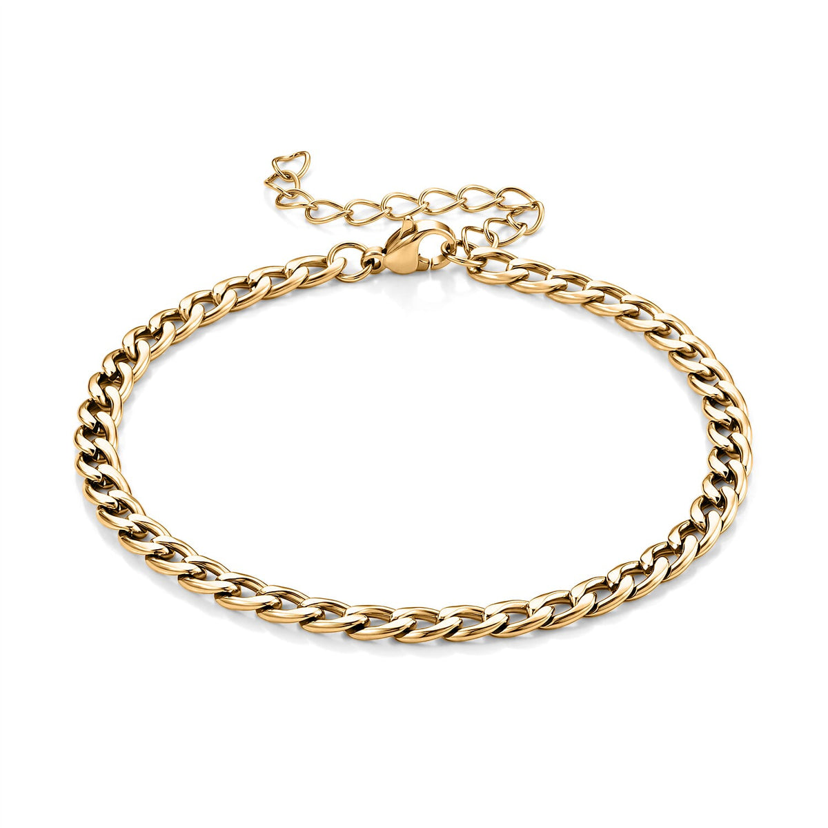 ION Plated YG Stainless Steel Cuban Chain Bracelet (7.50-9.50In)