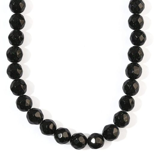 Green Sandstone Round Beaded Necklace (16 Inches) 445.50 ctw