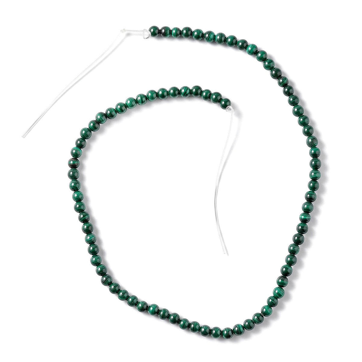 African Malachite Round Beaded Necklace (16 Inches) 105.70 ctw