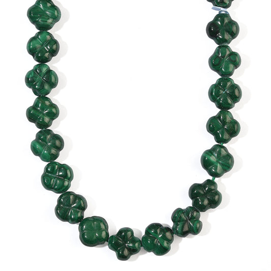 African Malachite Fancy Necklace (16 Inches) 256.35 ctw