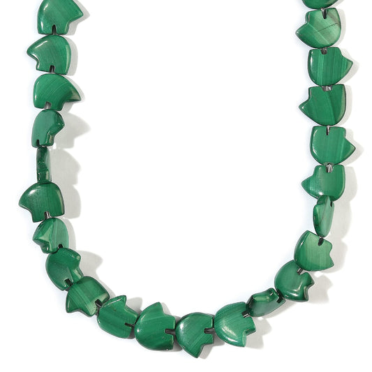 African Malachite Fancy Necklace (16 Inches) 209.85 ctw