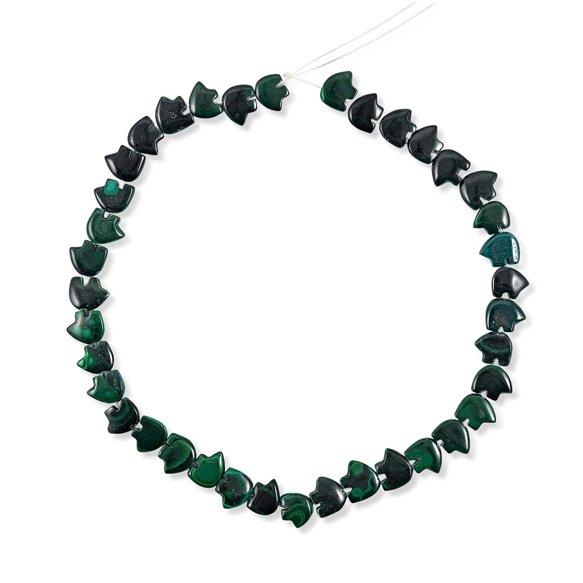 African Malachite Fancy Necklace (16 Inches) 209.85 ctw