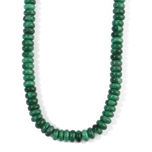 African Malachite Round Beaded Necklace (16 Inches) 336.40 ctw