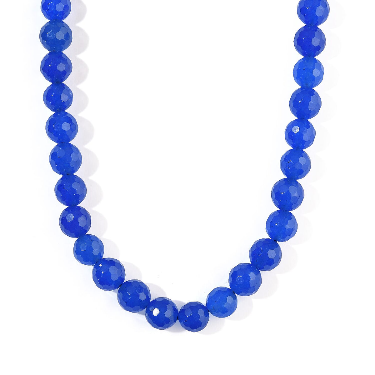 Blue Agate Round Beaded Necklace (16 Inches) 157.90 ctw