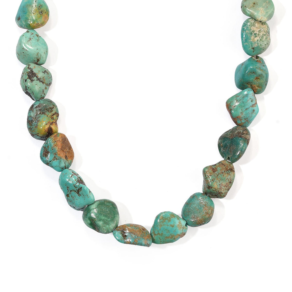 Turquoise Oval Beaded Necklace (16 Inches) 188.40 ctw