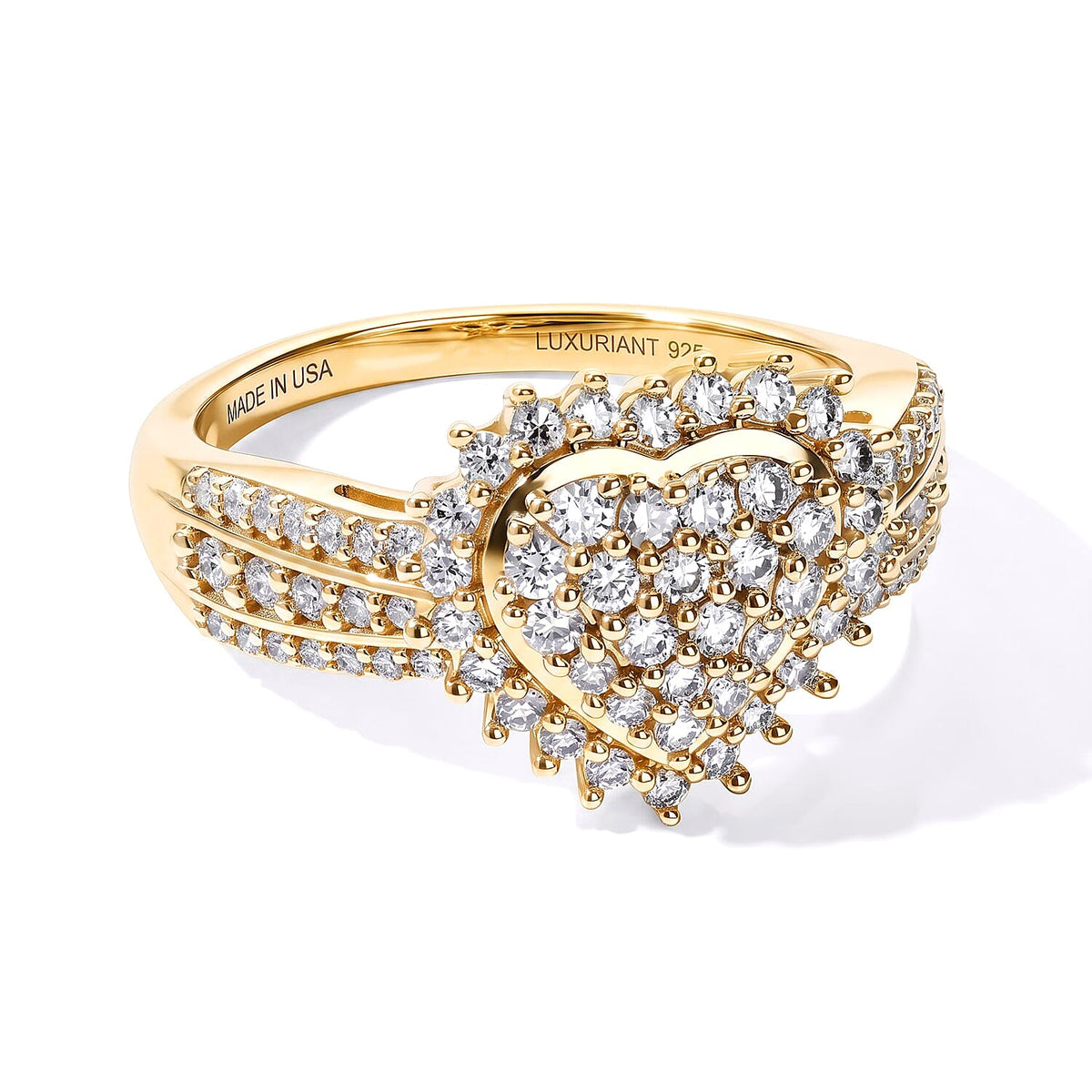 Luxuriant Lab Grown Diamond (G-H, SI) Cluster Ring in 18K Vermeil YG Over Sterling Silver (Size 10.5) 0.90 ctw