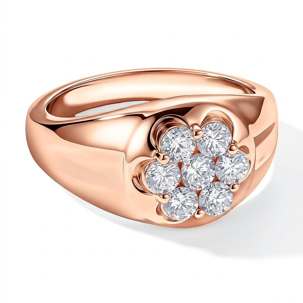 Luxuriant Lab Grown Diamond (G-H, SI) Men''s Ring in 18K Vermeil RG Over Sterling Silver (Size 10.0) 1.00 ctw