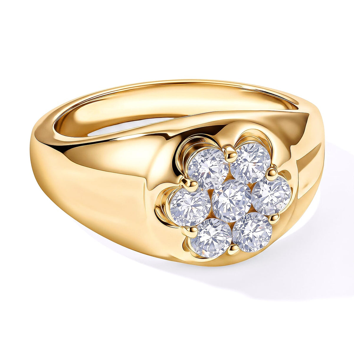 Luxuriant Lab Grown Diamond (G-H, SI) Men''s Ring in 18K Vermeil RG Over Sterling Silver (Size 10.0) 1.00 ctw
