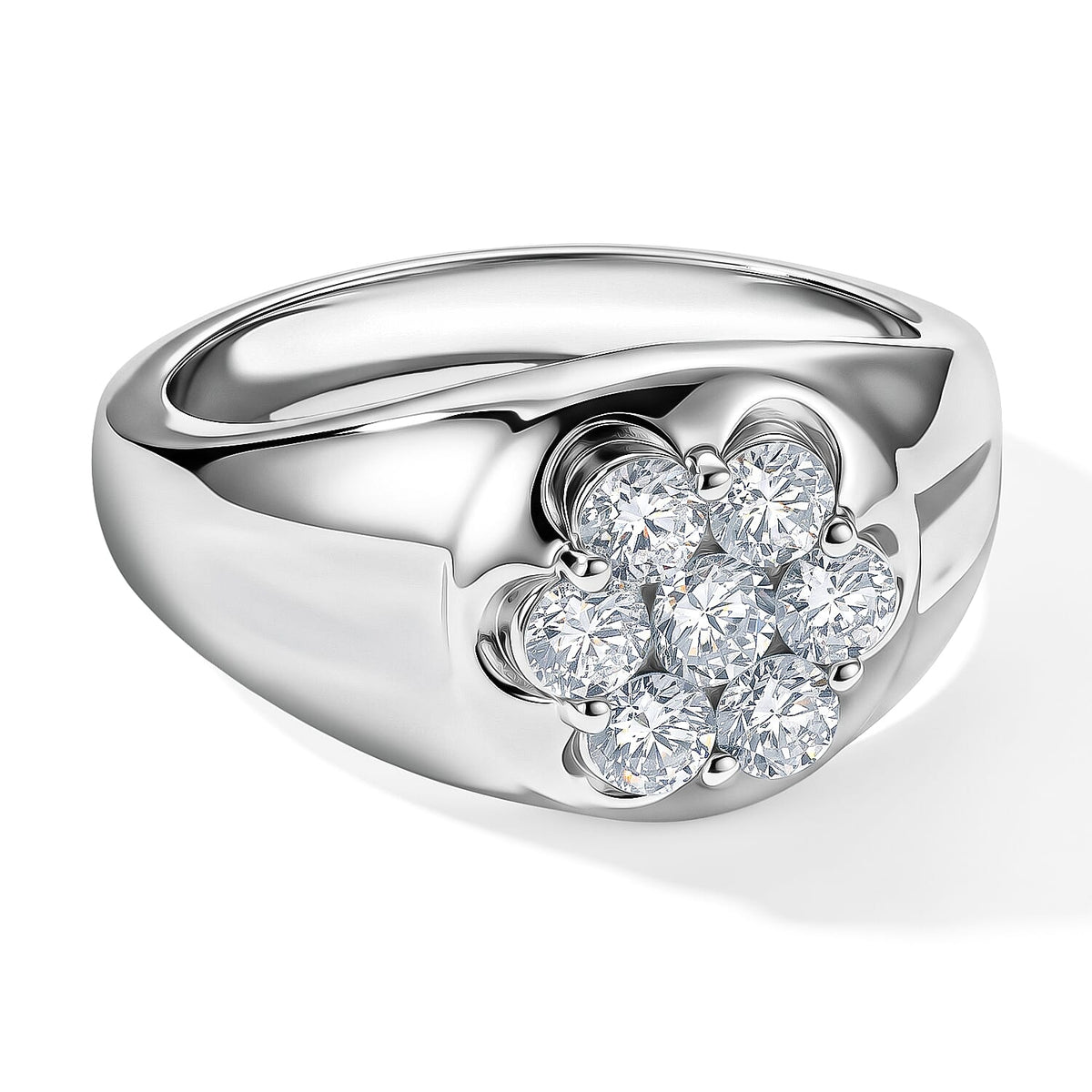 Luxuriant Lab Grown Diamond (G-H, SI) Men''s Ring in 18K Vermeil RG Over Sterling Silver (Size 10.0) 1.00 ctw