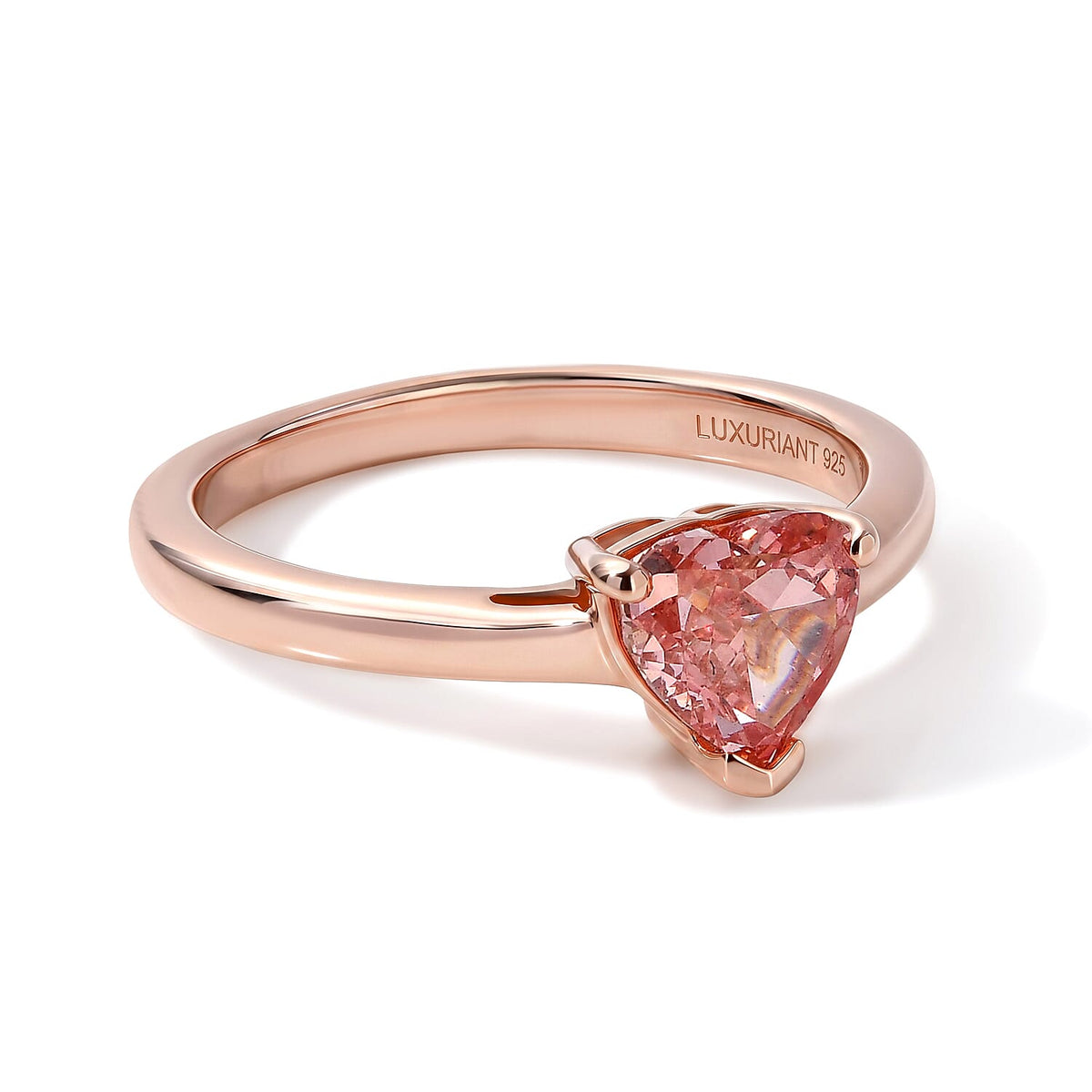 SGL Certified Luxuriant Lab Grown Pink Diamond Solitaire Ring in 18K RG Vermeil Sterling Silver (Size 6.0) 1.00 ctw