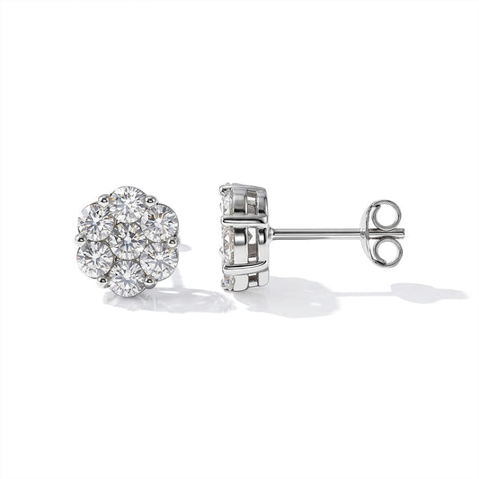 D''Joy Moissanite Earrings in Rhodium Over Sterling Silver 1.40 ctw