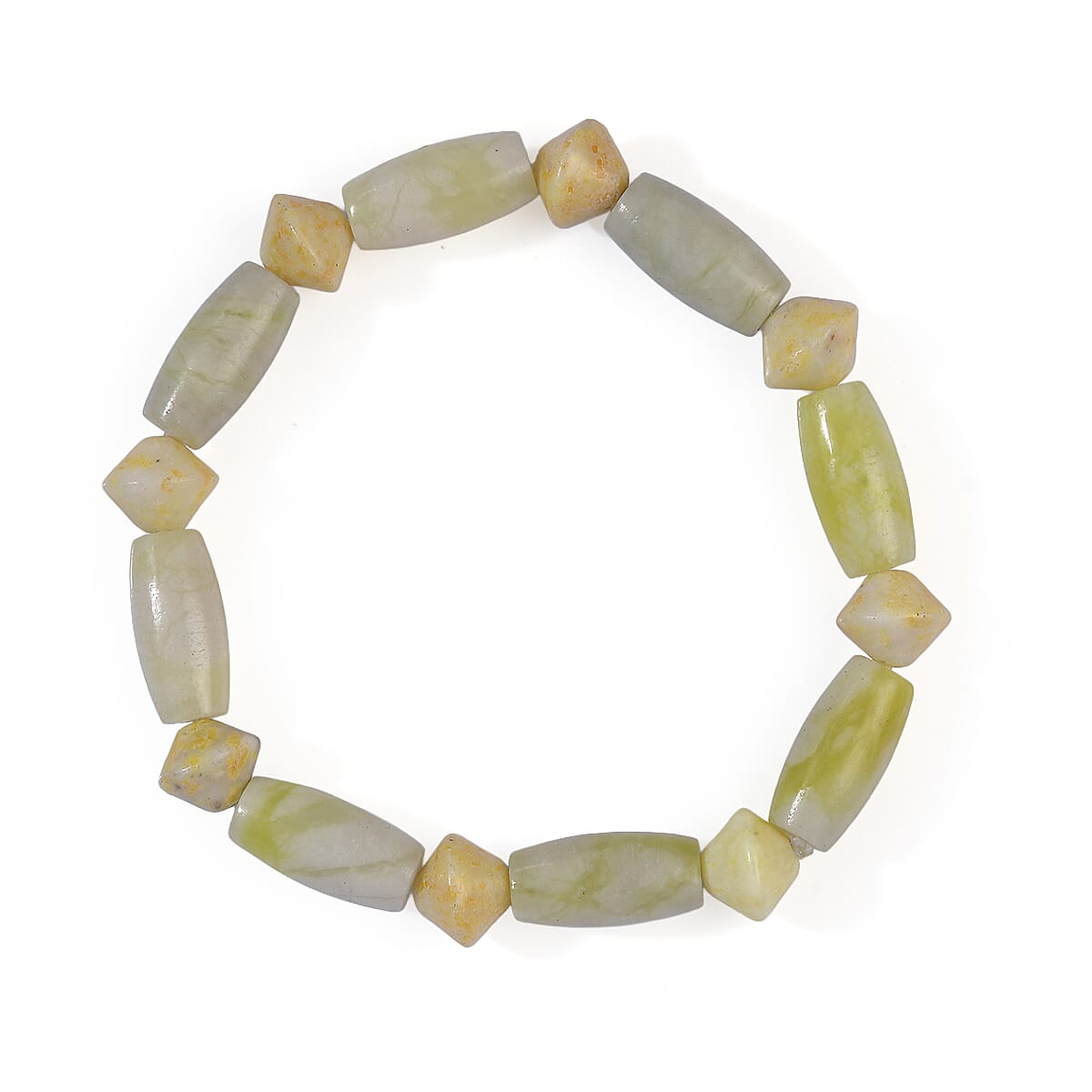 Lemon Jasper, Harmony Serpentine Beaded Stretch Bracelet 100.00 ctw