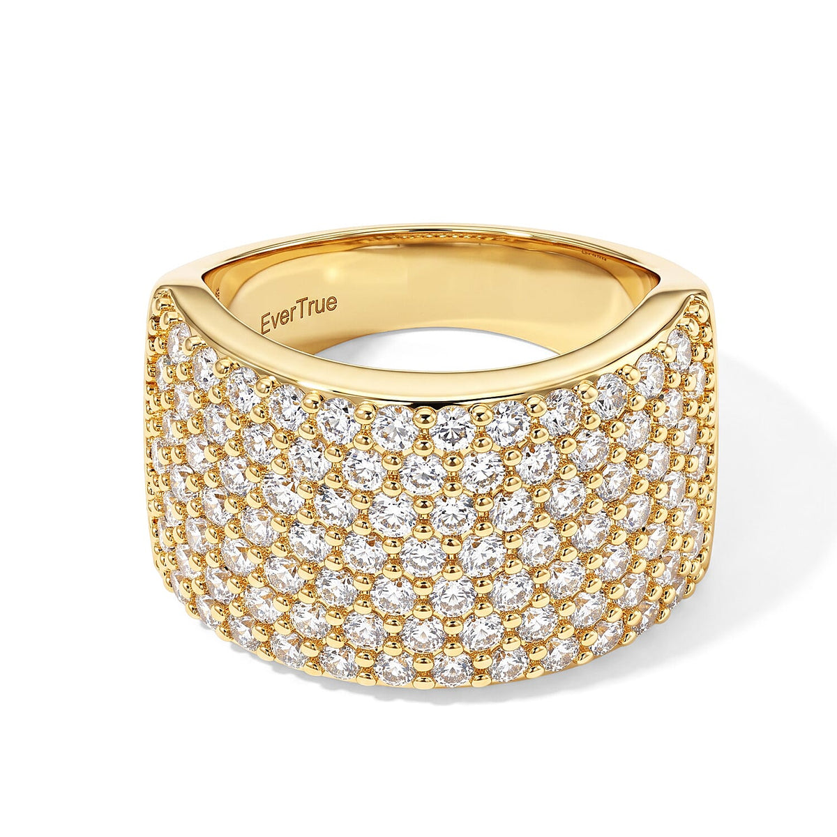 EverTrue Simulated Diamond Dome Ring in Silvertone (Size 10.0) 2.20 ctw