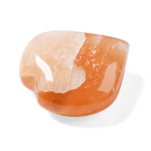 Orange Selenite Heart Color - ORANGE Size - 2.5 INCH