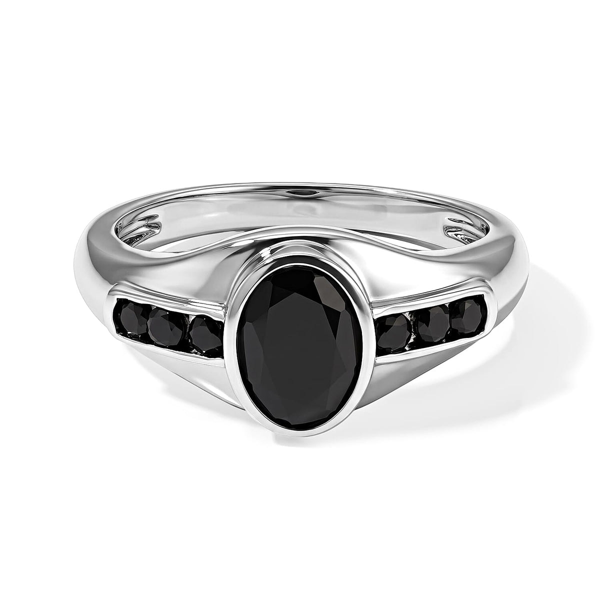 EverTrue Thai Black Spinel 1.75 ctw Ring in Stainless Steel (Size 10.0)