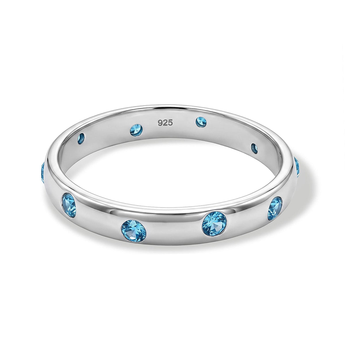 Blue Topaz Ring in Sterling Silver (Size 7.0) 0.20 ctw