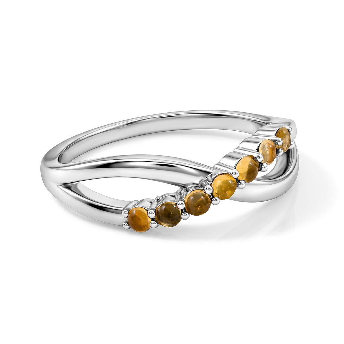 Brazilian Citrine Ring in Sterling Silver (Size 7.0) 0.28 ctw