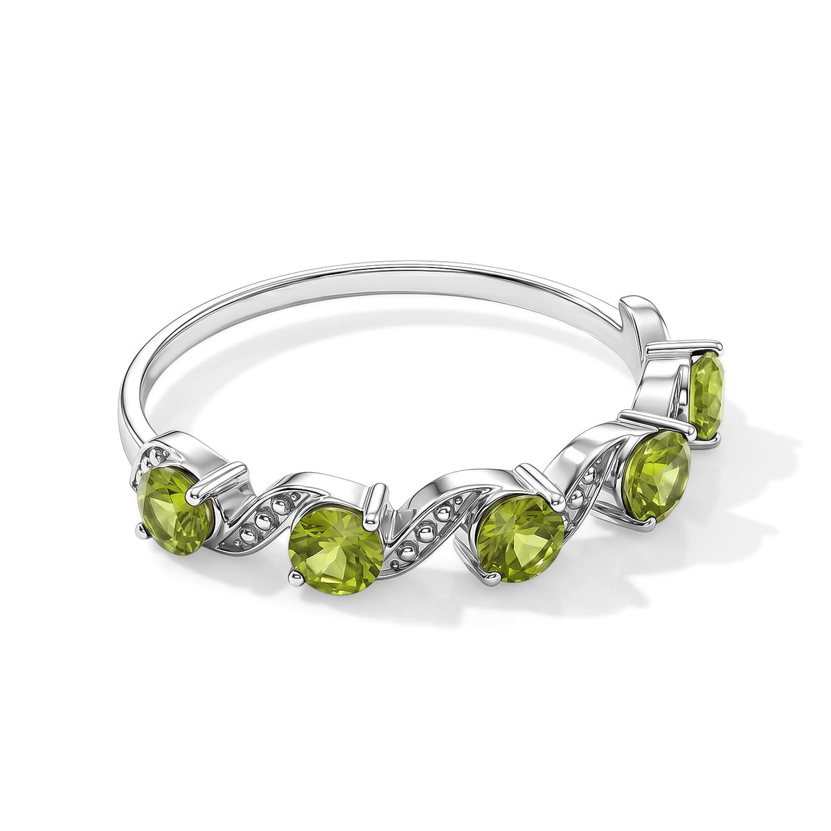 Hebei Peridot Ring in Sterling Silver (Size 8.0) 0.28 ctw