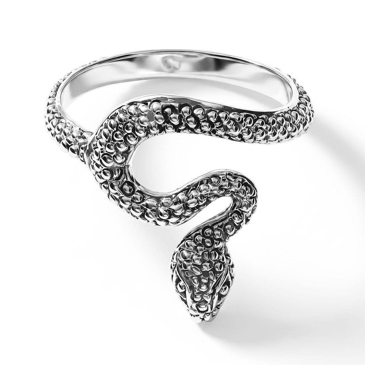 D''Joy Bali Legacy Snake Ring in Sterling Silver (Size 10.0) 3.10 Grams