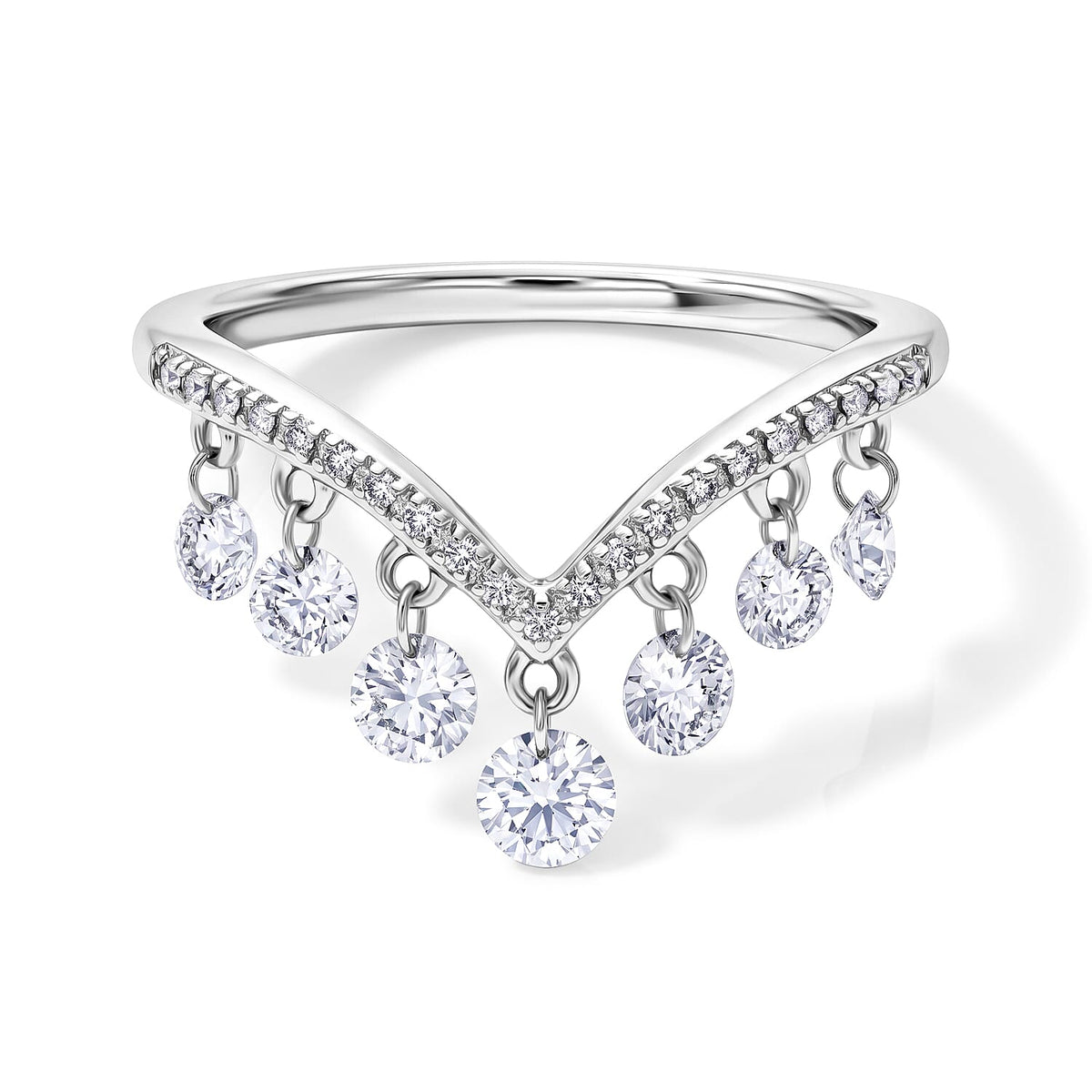 Luxuriant Lab Grown Diamond (E-F, VS) Ring in Rhodium Over Sterling Silver (Size 10.0) 1.00 ctw