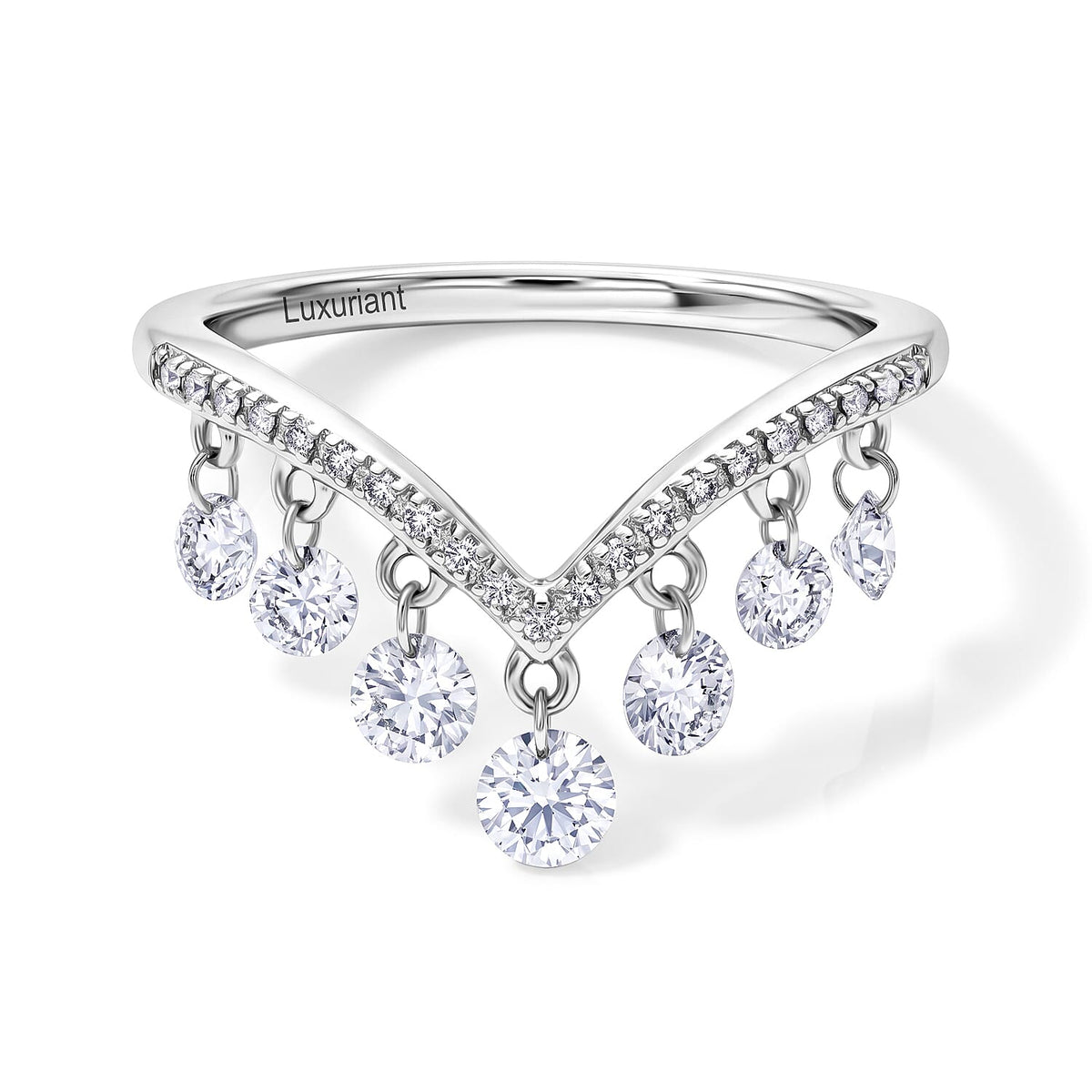 Luxuriant Lab Grown Diamond (E-F, VS) Ring in Rhodium Over Sterling Silver (Size 10.0) 1.00 ctw