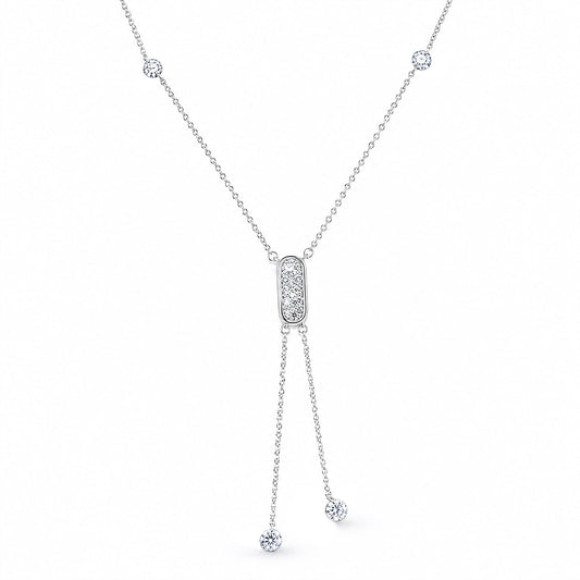 Luxuriant Lab Grown Diamond (E-F, VS) Necklace (20-22 Inches) in Rhodium Over Sterling Silver 2.00 ctw