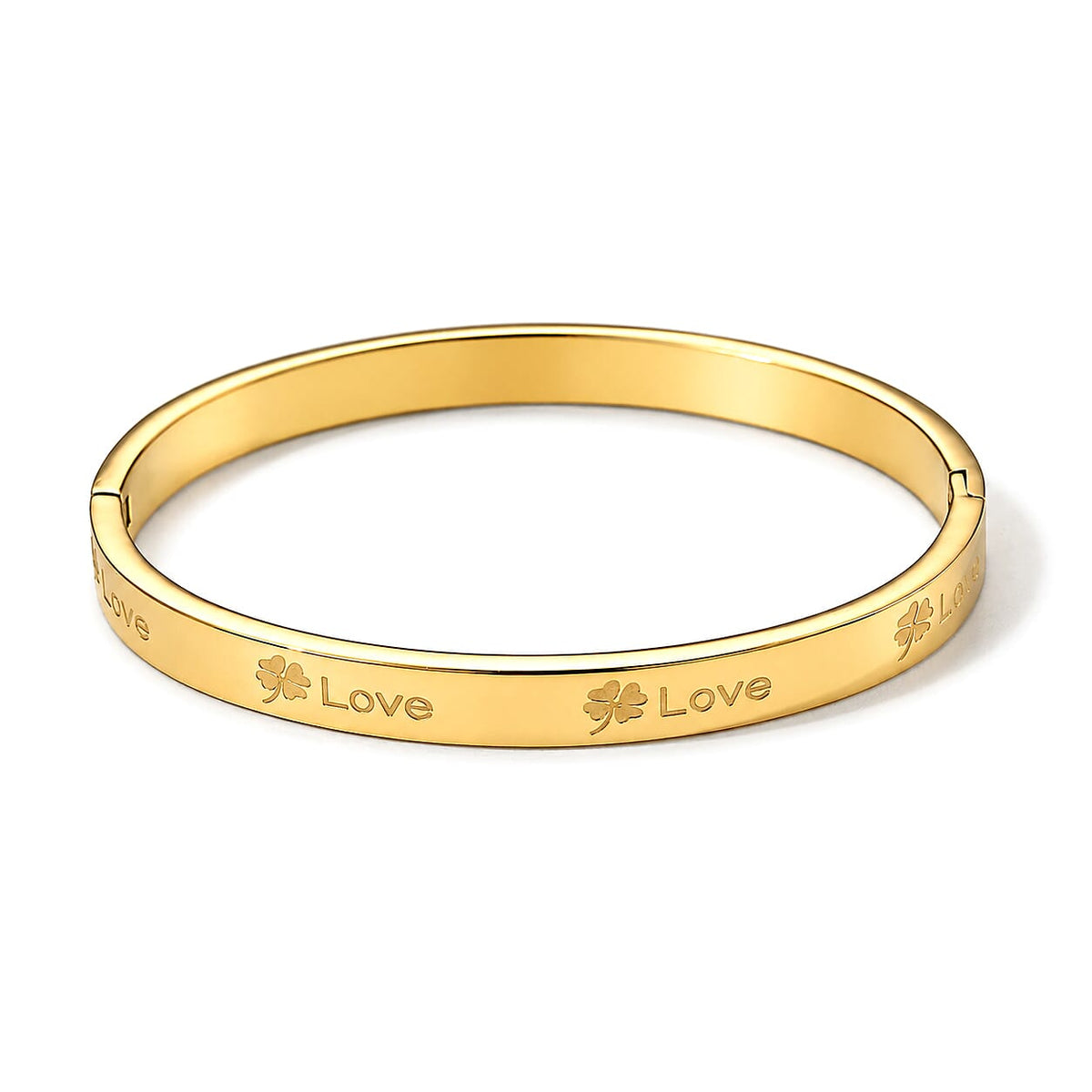 Classic Closed Bangle Bracelet in ION Plated YG Stainless Steel (6.75 In)
