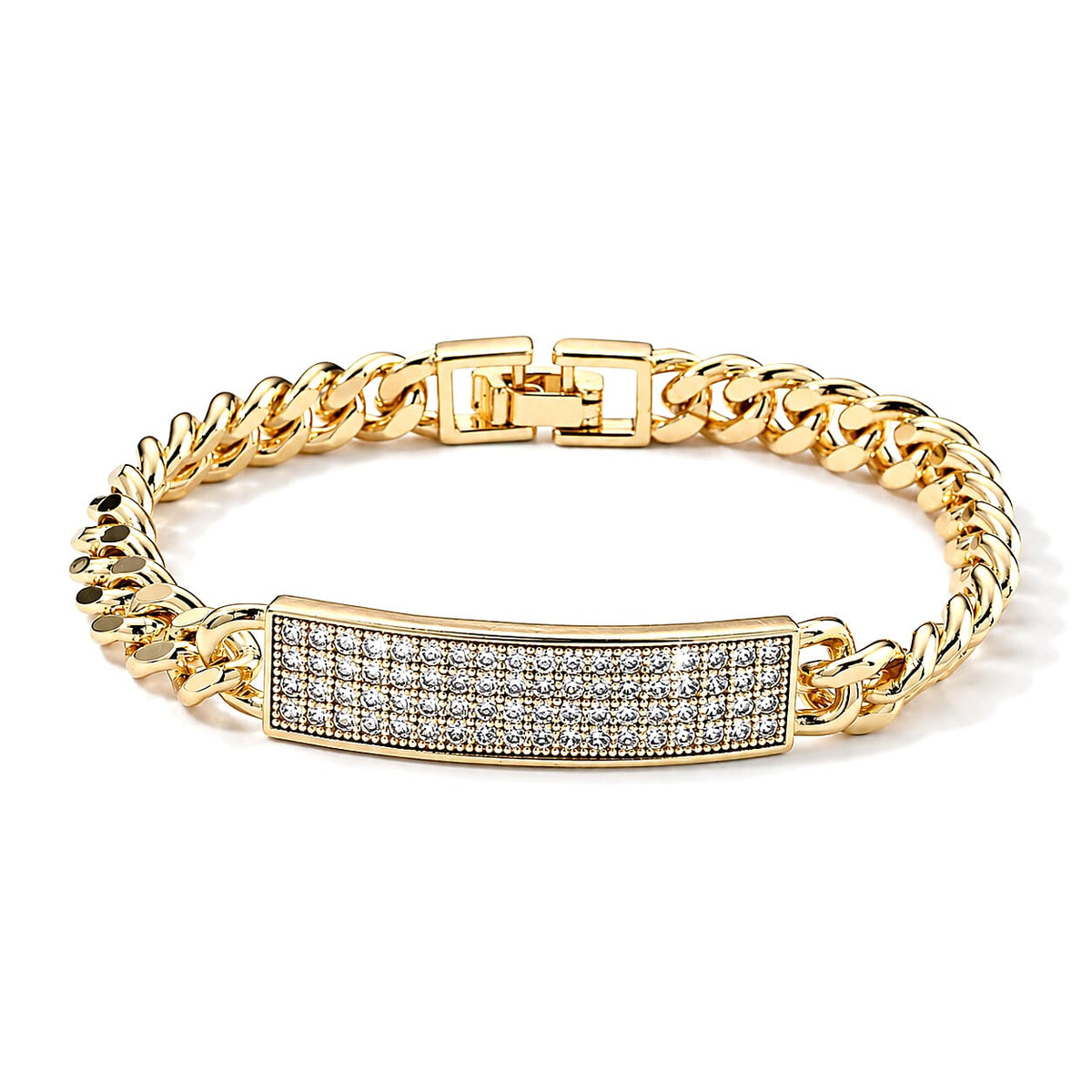 Austrian Crystal Bracelet in Goldtone (7.50 In)