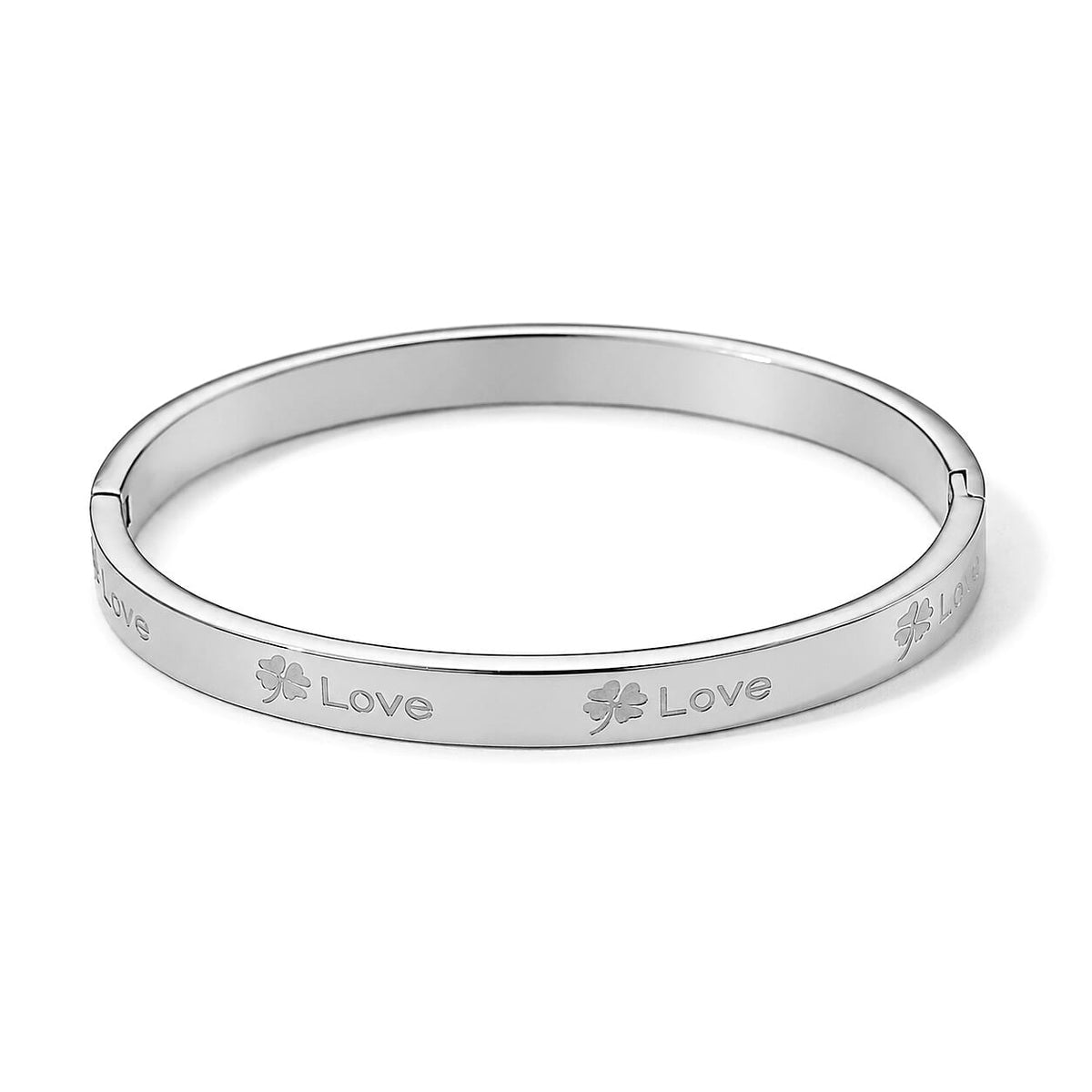 Classic Closed Bangle Bracelet in Stainless Steel (6.75 In)