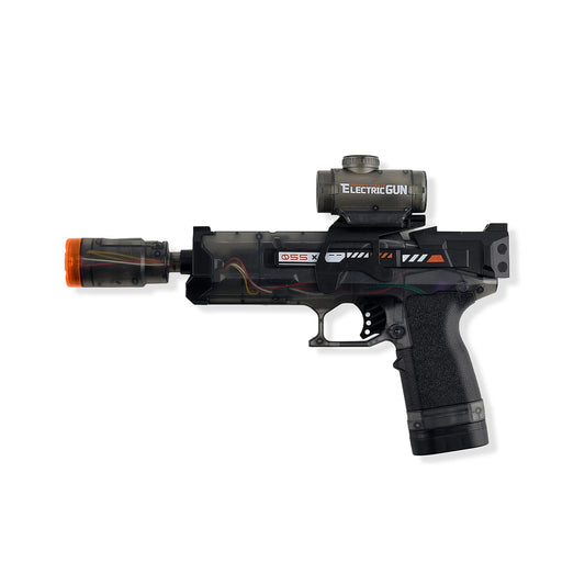 Black Electric Light & Sound Blaster Gun Toy (500 mAh Li-on Battery)