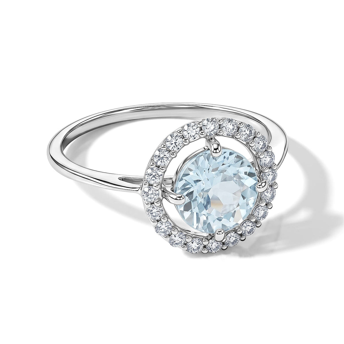 Blue Topaz, Simulated Diamond Ring in Sterling Silver (Size 7.0) 1.41 ctw