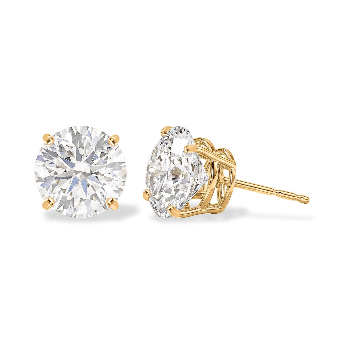 14K Yellow Gold Luxuriant Lab Grown Diamond (E-VS2) Stud Earrings 5.00 ctw