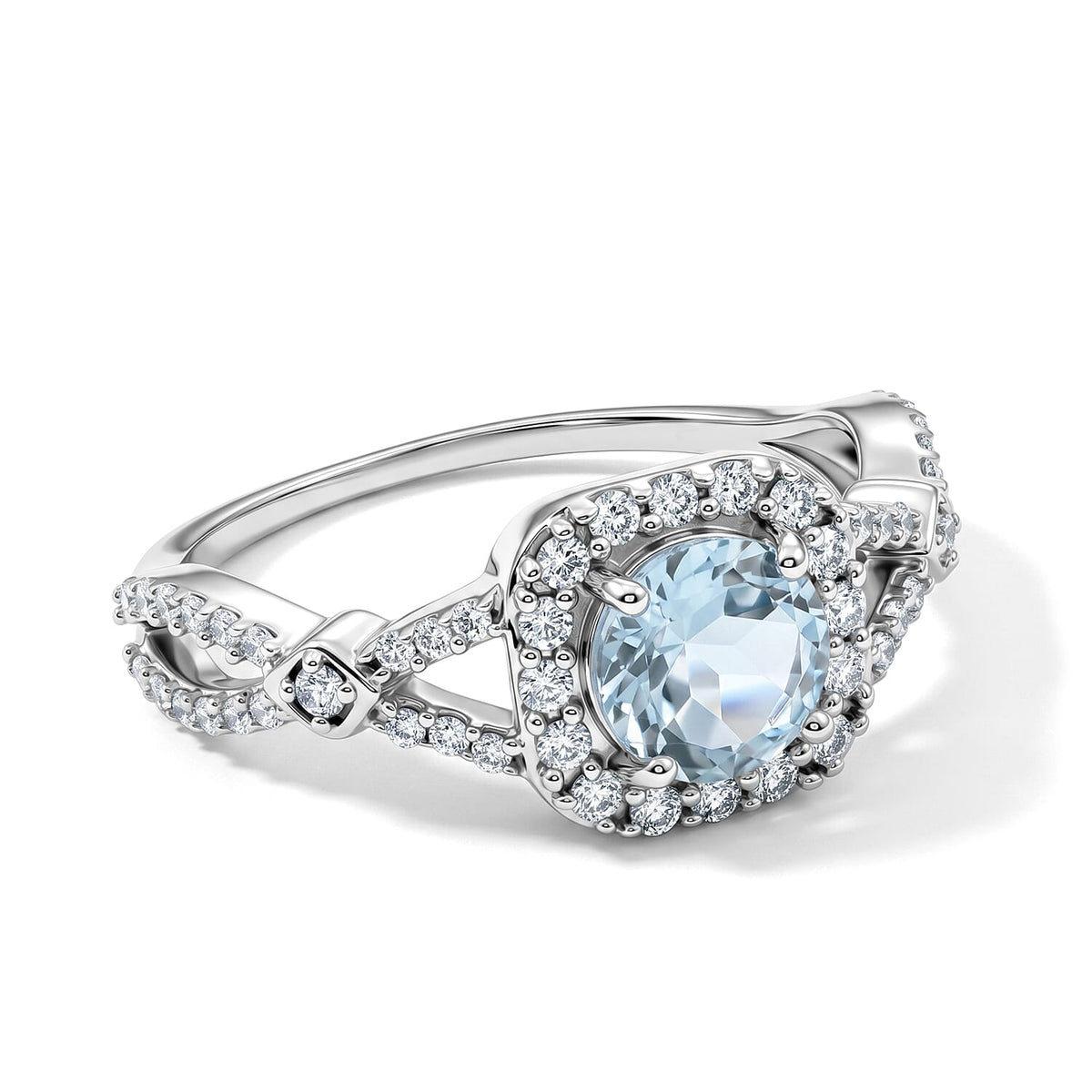 Blue Topaz, Simulated Diamond Ring in Sterling Silver (Size 7.0) 1.35 ctw
