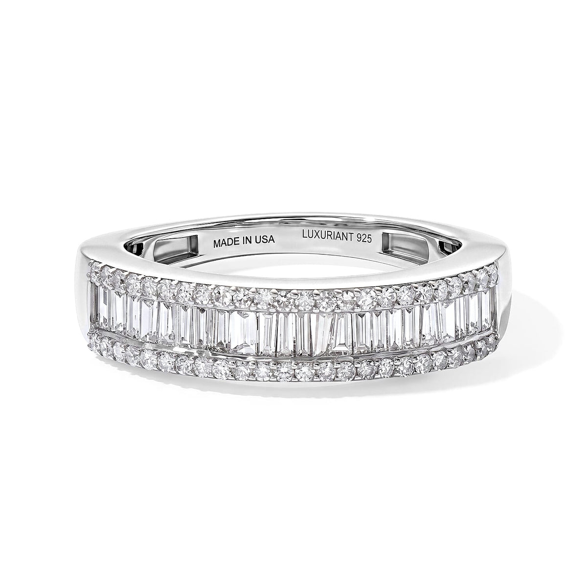 Luxuriant Lab Grown Blue Diamond (IR) (SI) Band Ring in Rhodium Over Sterling Silver (Size 10.0) 0.50 ctw