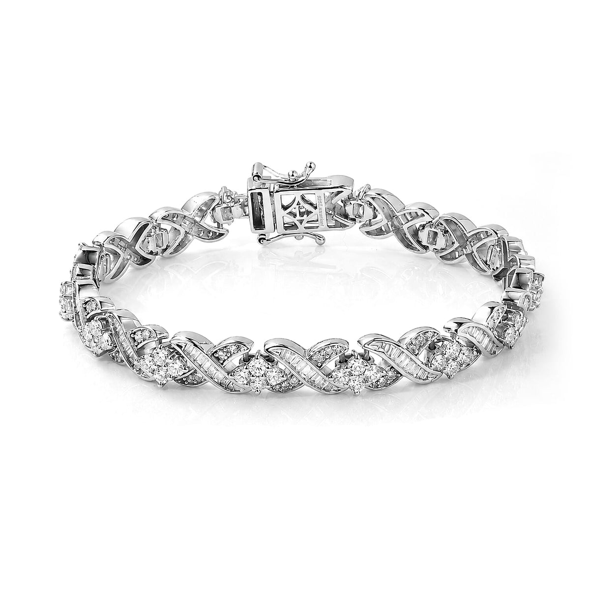 Luxuriant Lab Grown Diamond (G-H, SI) Bracelet in Rhodium Over Sterling Silver (7.25 In) 5.00 ctw
