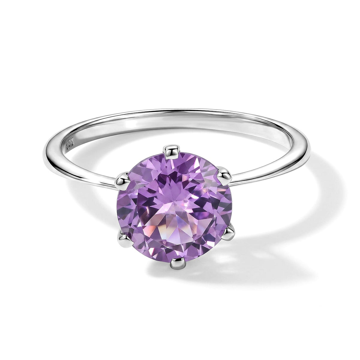 White Moonstone Solitaire Ring in Sterling Silver (Size 7.0) 1.70 ctw