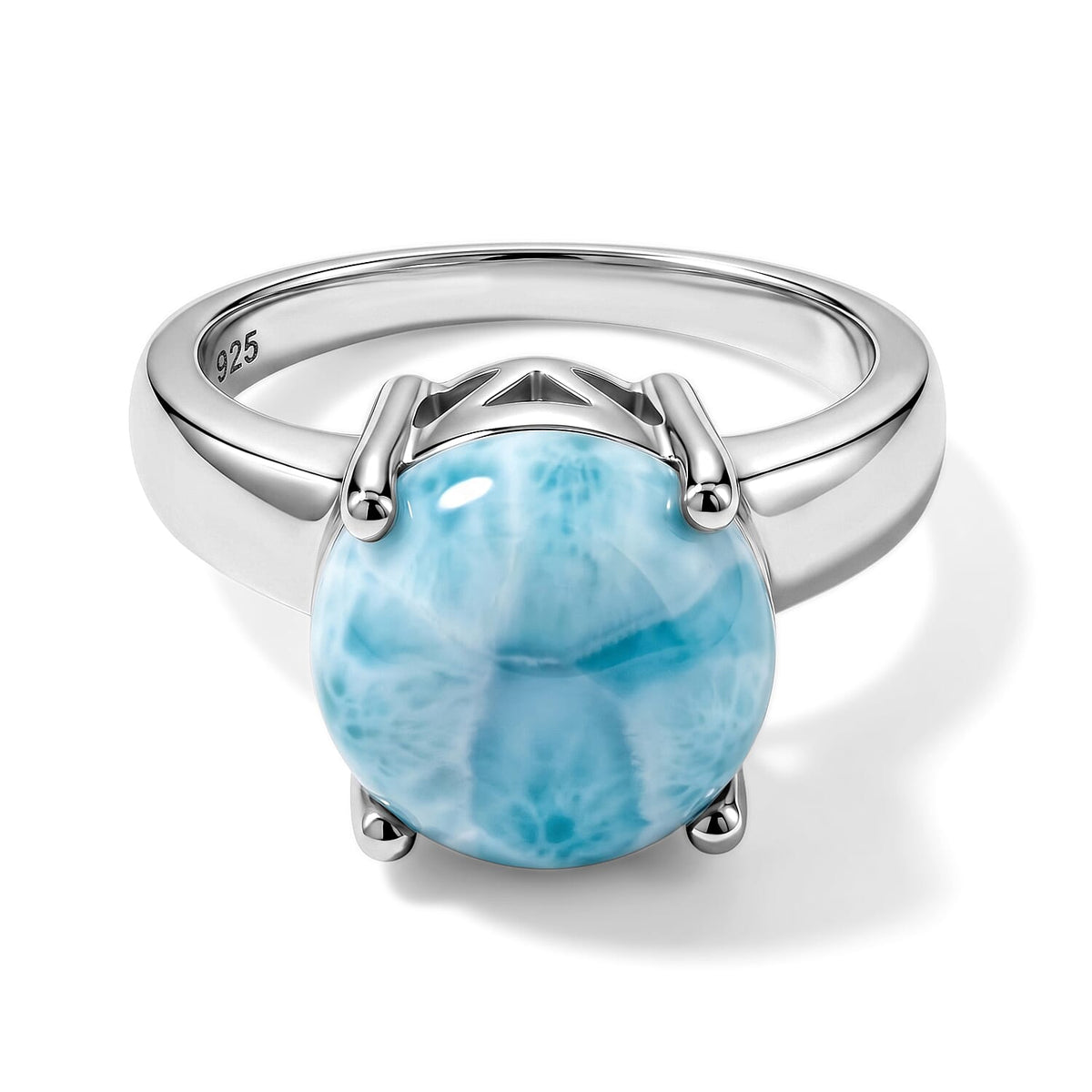 Larimar Solitaire Ring in Sterling Silver (Size 7.0) 5.00 ctw