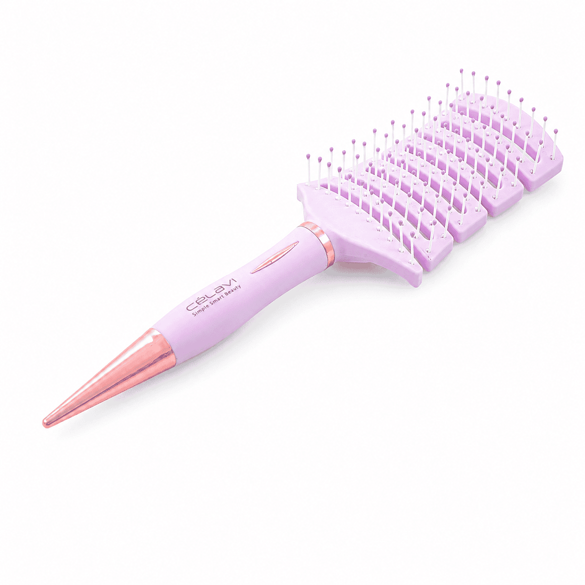 Celavi Pointed End Detangling Vent Brush for Wet or Dry Hair in Lavender