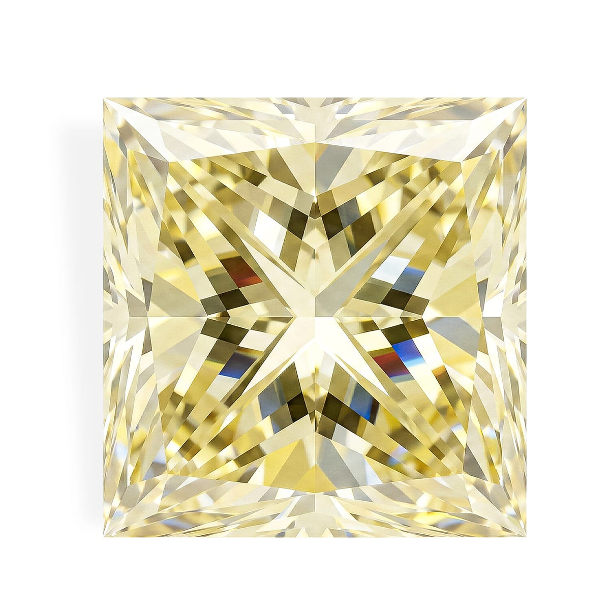 Yellow Diamond (VS1) (Princess 5 mm) 0.62 ctw