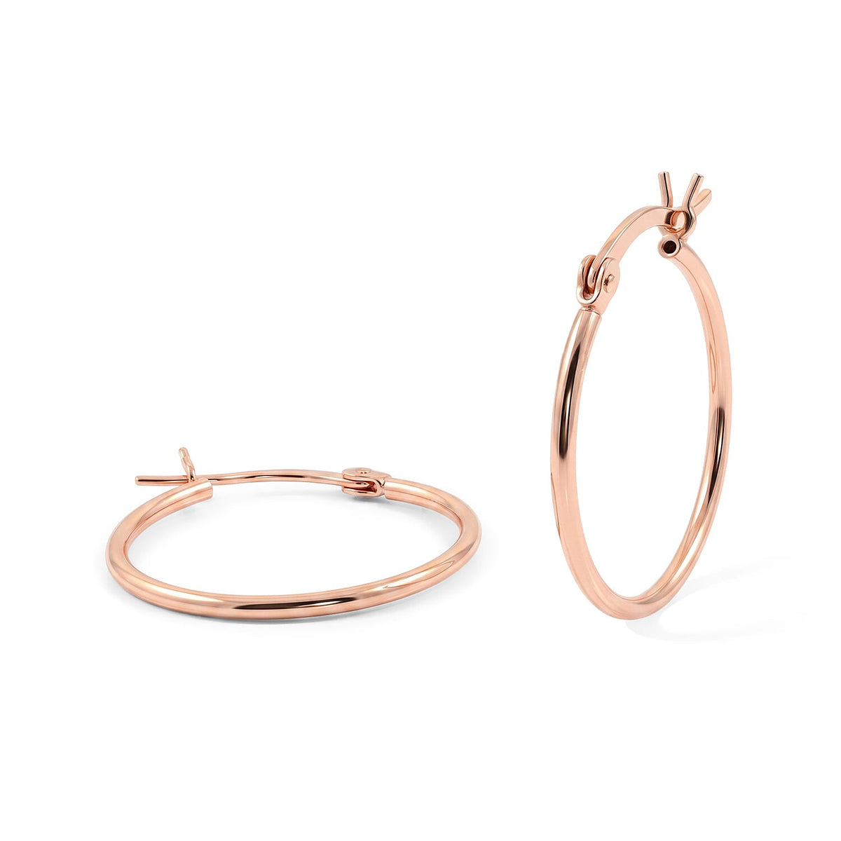 Hoop Earrings in 14K Rose Gold Over Sterling Silver 1.05 Grams