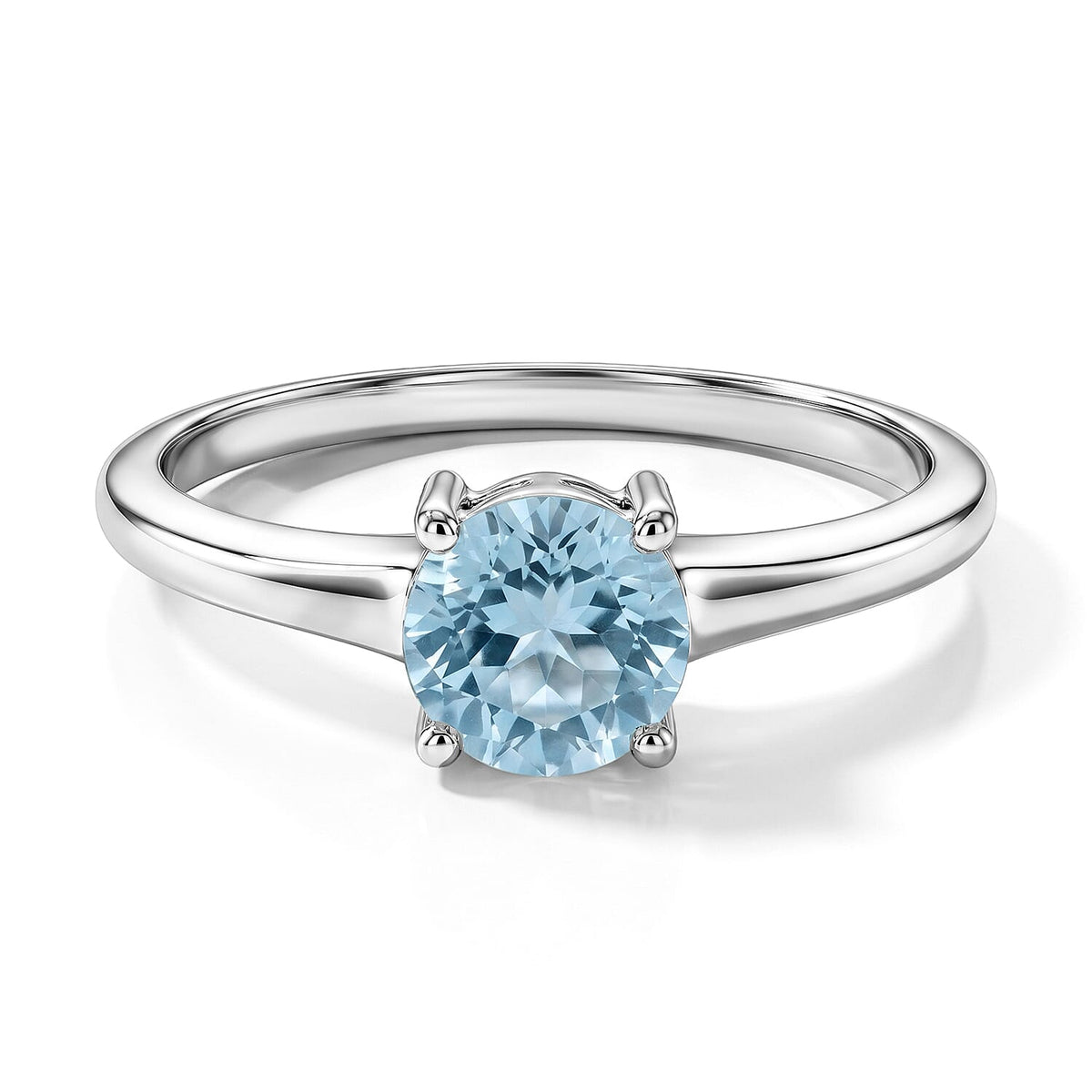 Simulated Blue Diamond Solitaire Ring in Sterling Silver (Size 9.0) 1.40 ctw