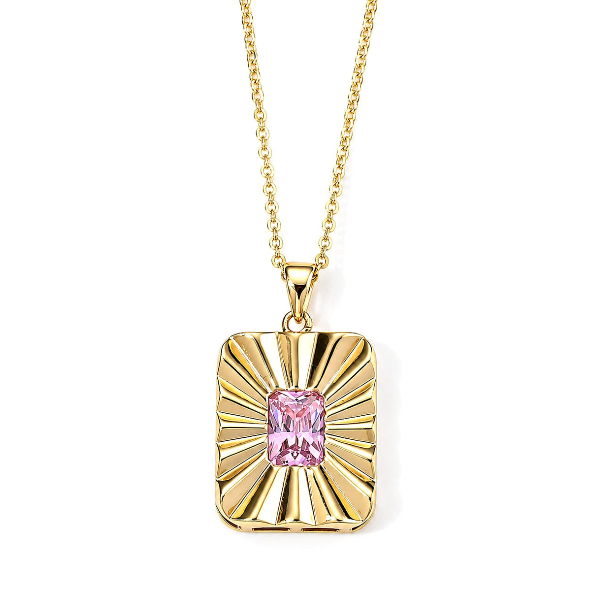 Simulated Diamond Necklace (15.50-17.50 Inches) in Goldtone