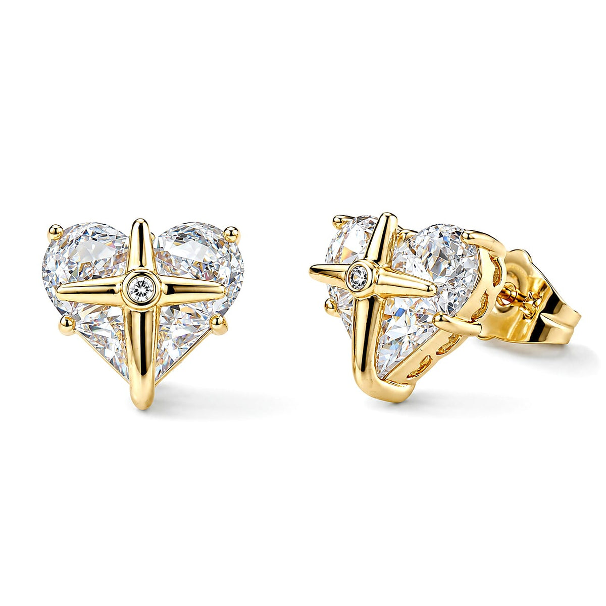 Diamond Earrings in Goldtone