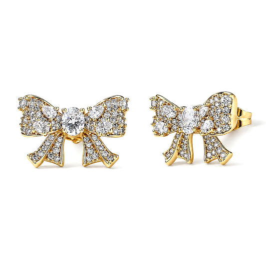 Simulat Diamond Earrings in Goldtone