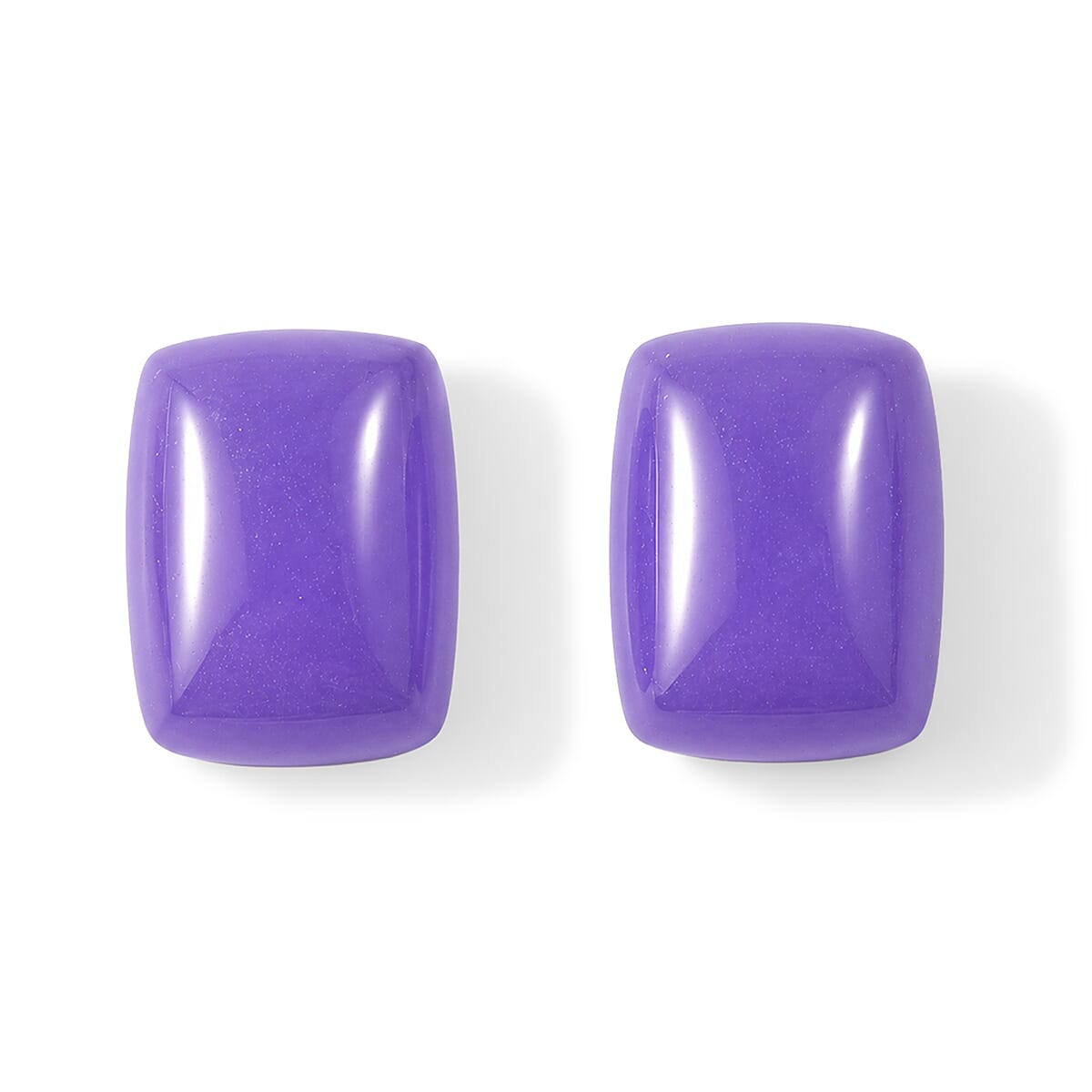Purple Jade Set of 2 (Cush 9x7 mm) 5.04 ctw