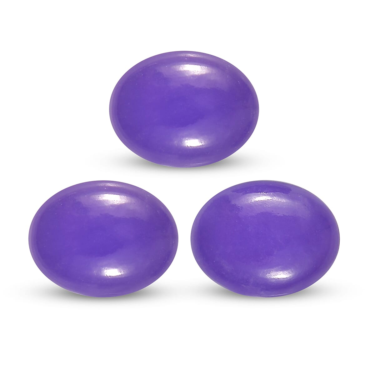Purple Jade Set of 3 (Ovl 9x7 mm) 5.80 ctw