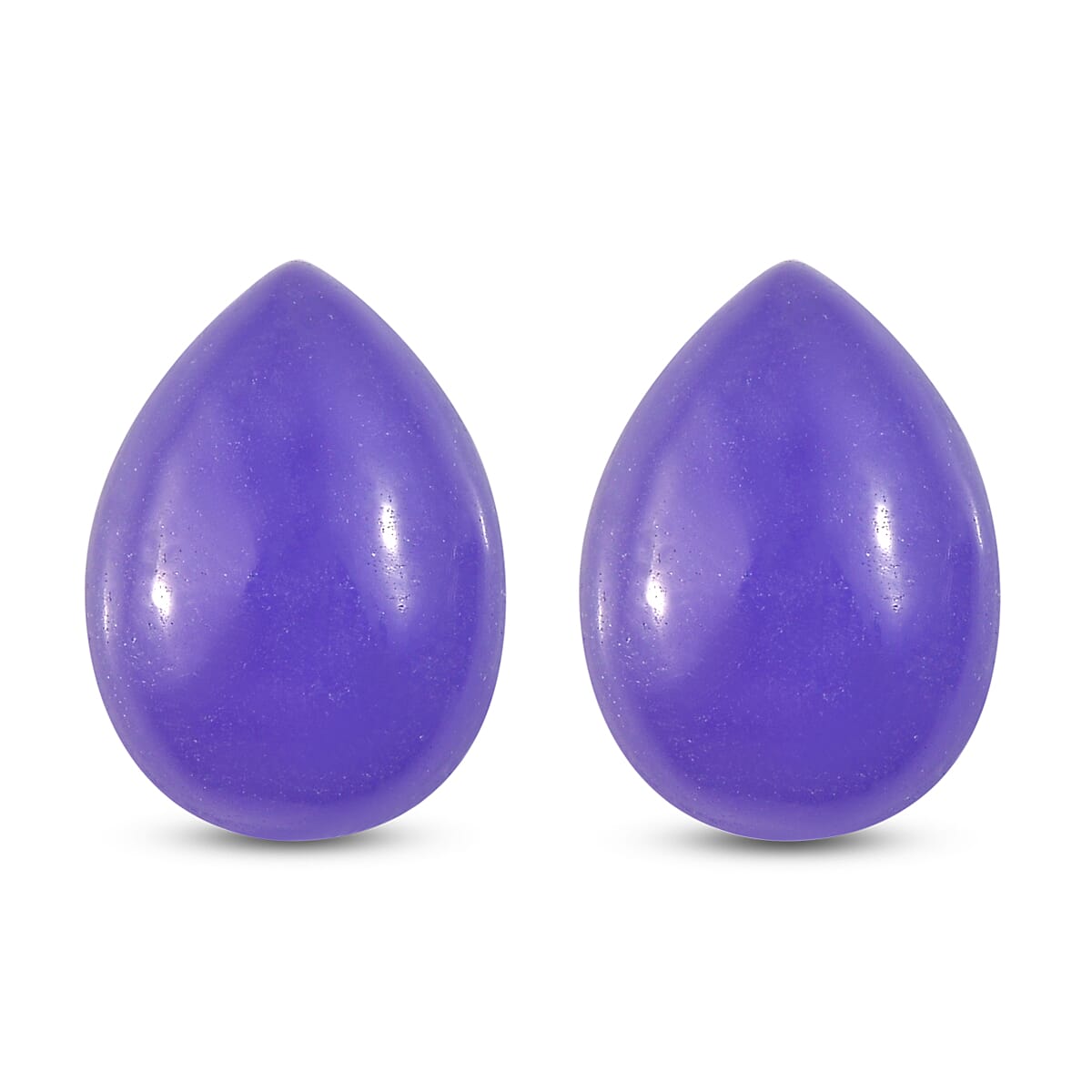 Purple Jade Set of 2 (Pear 7x5 mm) 1.67 ctw