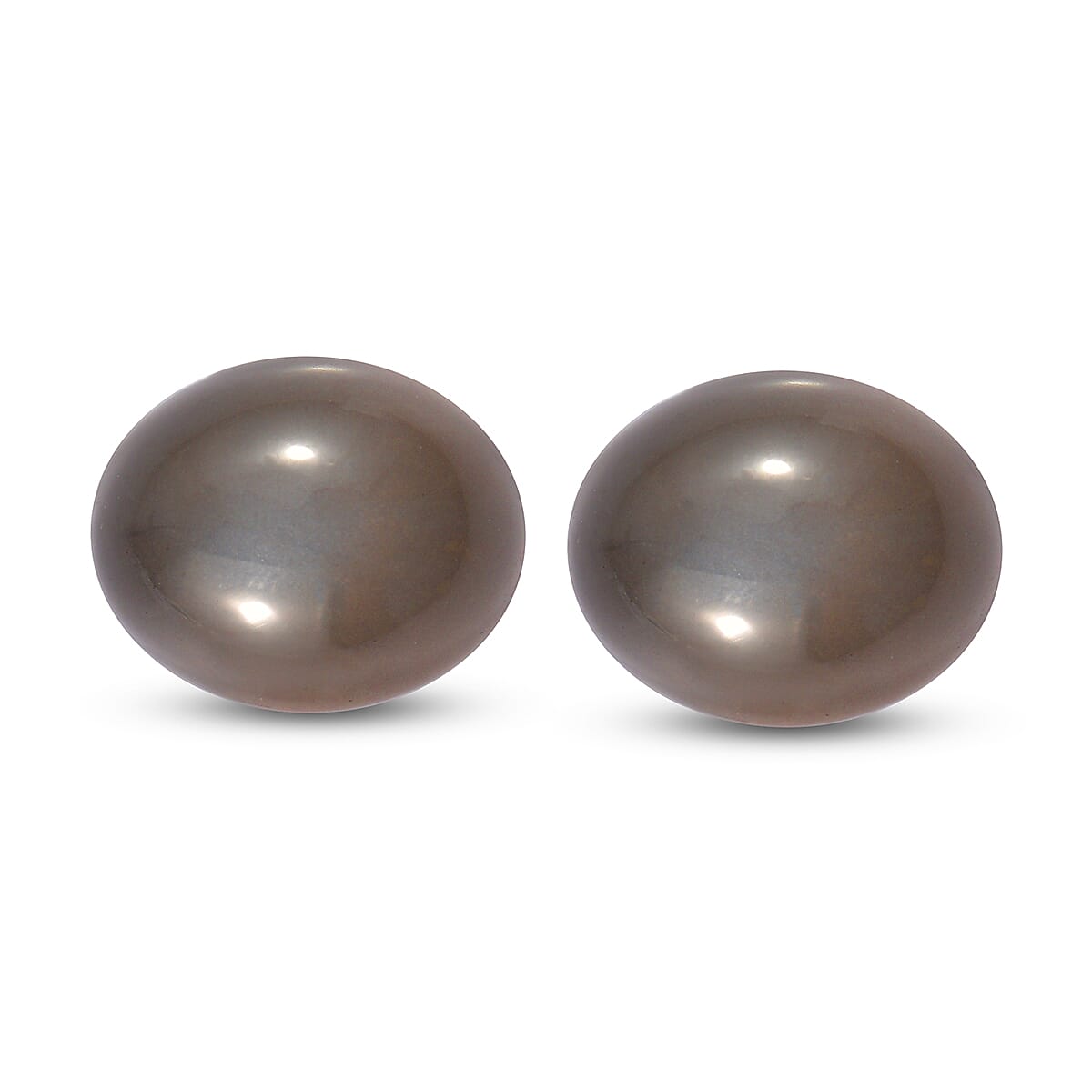 AA Grey Moonstone Set of 2 (Ovl 11x9 mm) 5.96 ctw