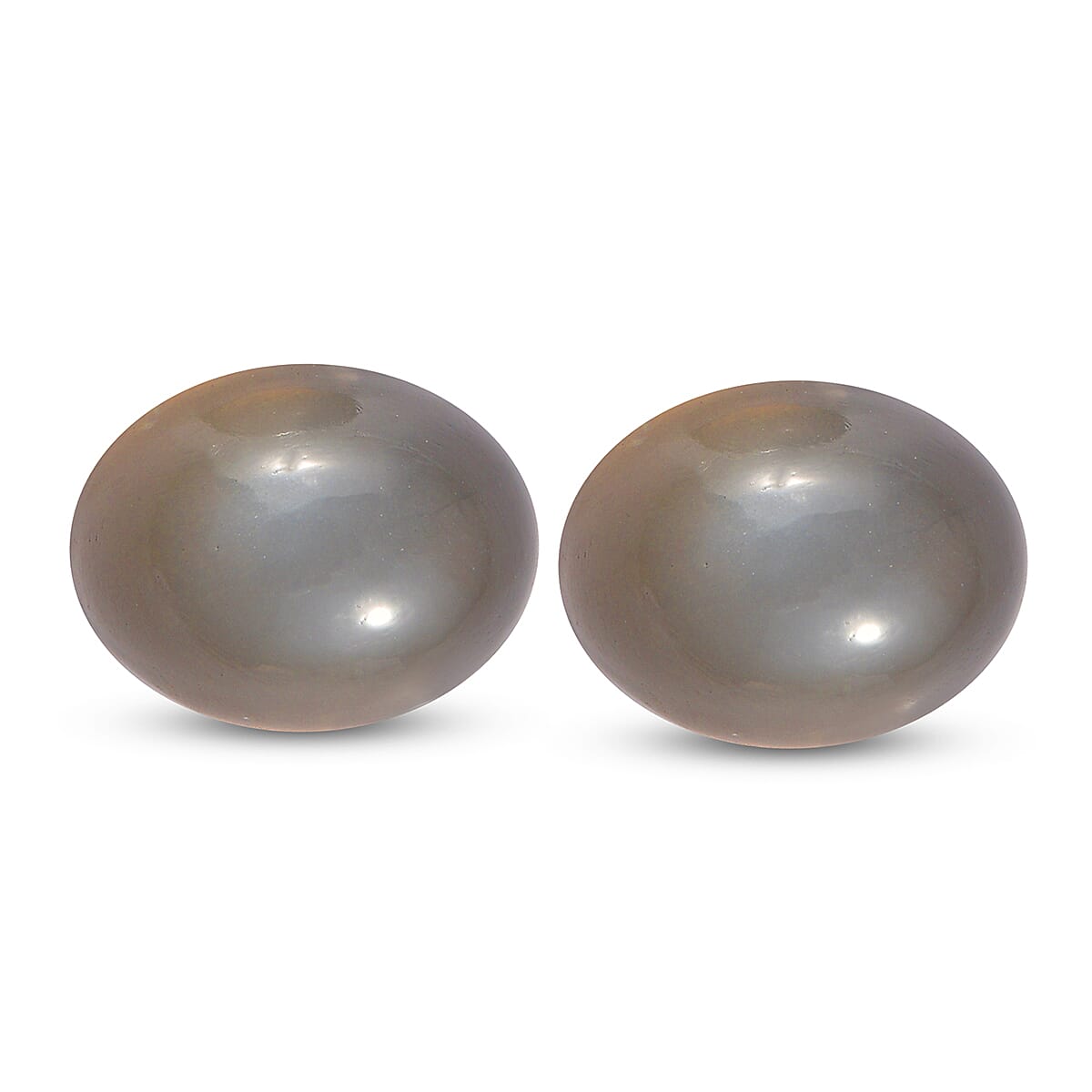 Grey Moonstone Set of 2 (Ovl 9x7 mm) 3.56 ctw